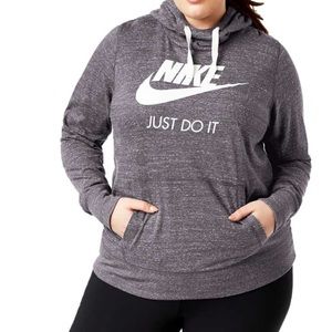 Nike Light-weight Heather Grey Cowl-neck Hoodie in Size 2XL